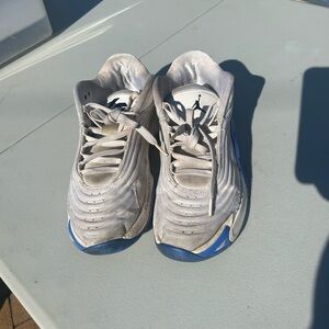 White and Blue Athletic Jordan Sneakers